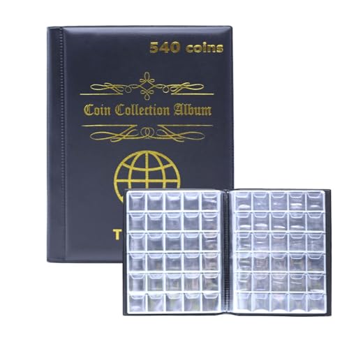540 Pochette Collection de pièces,collection de pièces de monnaie,Collection Pièces de Monnaie,rangement pièces de collection,Album de Collection de pièces,Pour collection de pièces (noir)