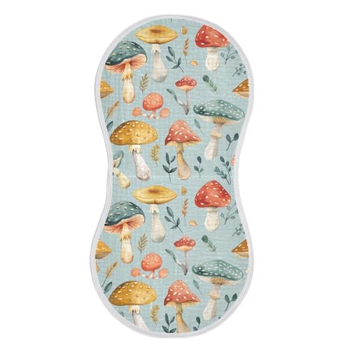 xigua Mushrooms Baby Burp Cloths for Newborn Boys and Girls 2 Pack, Soft & Absorbent Cotton Baby Burp Cloth, Baby Washcloths, Newborn Towel, Burp Rags