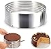 WUKONG99 Regulowana warstwowa krajalnica do ciasta, 15-20 cm stal nierdzewna okrągła warstwa chleba foremka do ciast foremka, zestaw narzędzi do pieczenia mus foremka do krojenia (srebrna)