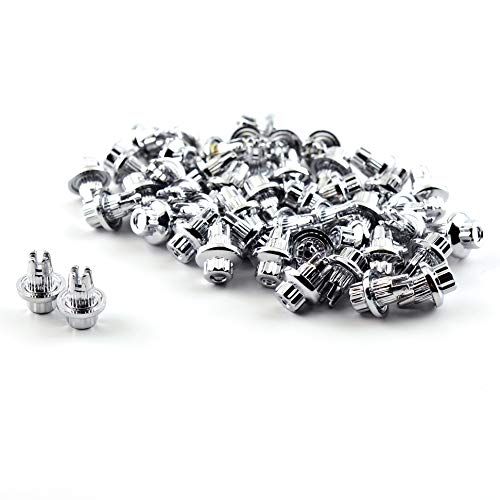 steel.frame.motor 50pcs Wheel Rim Rivets Hole 7.6mm/0.3in Replacement ABS Plastic Chrome Silver