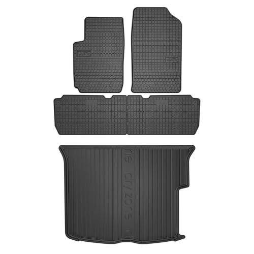 MOTOS Kit de tapis de voiture et de tapis de coffre en caoutchouc pour Citroen Xsara Picasso 1998-2012 Améliorez votre confort de voyage avec tapis...