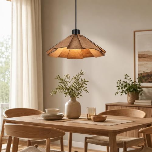 Iluminación vintage de madera para renovar la estética de tu isla de cocina