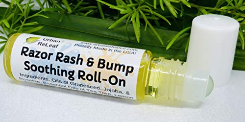 Urban ReLeaf Razor Rash & Bump Soothing Roll-On. Shrink Ingrown Hair Irritation, Help Itchy Red Skin. For Face, Neck, Bikini, Body. 100% Natural, Vegan. Essential Blend! Smells Amazing, Works Great!