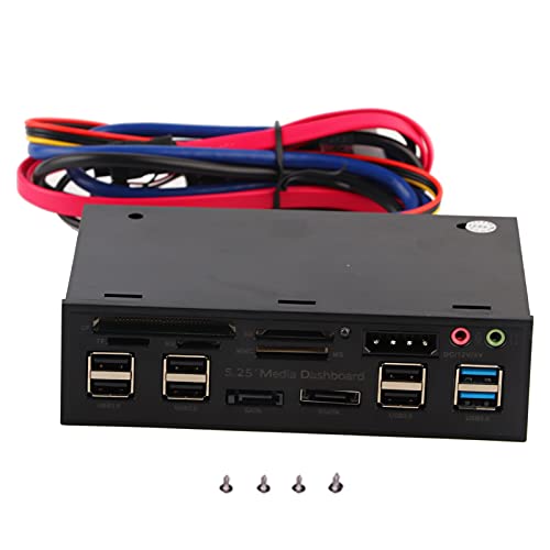 Panel frontal multimedia de 5,25 pulgadas para conectar discos SATA y tarjetas en PC