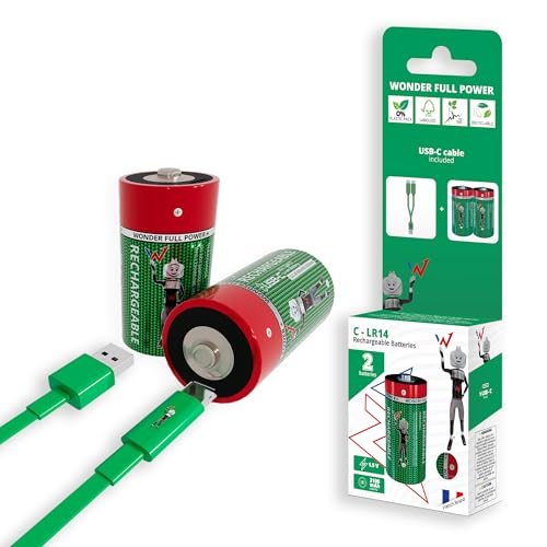 Piles rechargeables C LR14 économiques Wonder Full Energy 3500mWh