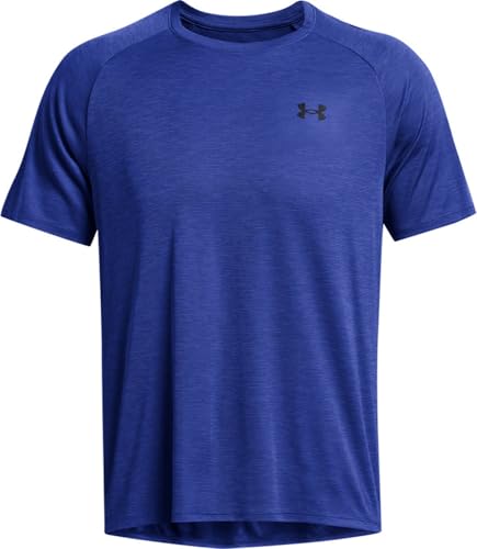 Under Armour Tech Textured Short Sleeve T Shirt UA Tessuto SS, (400) Royal / / Nero, XX-Large Uomo