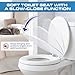 Plexon Soft Cushioned Toilet Seat, Round White, Slow-Close Lid and Seat, Quick-Release Hinges, Easy To Clean and Change, No Tools Required, Stain-Resistant, Durable Vinyl with Wood Core