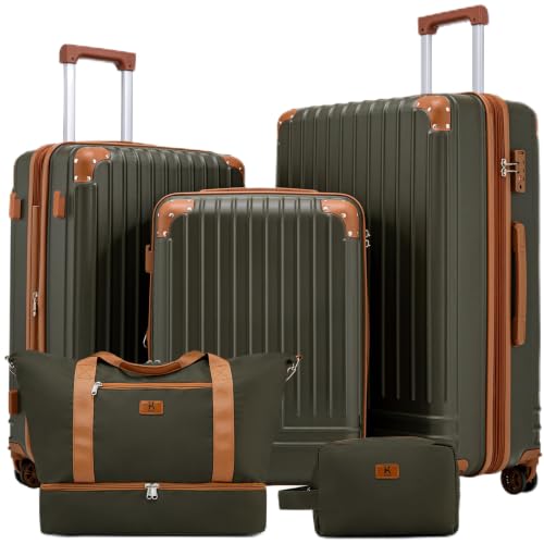 Image of KUNEL Luggage Sets 5 Piece, Hardshell Expandable Suitcase, 20 /24 /28inch