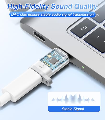 Image of Verilux Type C Earphone Converter with Lanyard Holes, Type C Male to L Female Aluminum Alloy Portable Audio Adapter for iPhone 17 /16 /15, Support Hands-Free Calling, Volume Control