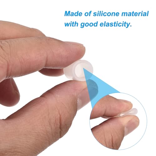 Image of uxcell 88Pcs Silicone End Caps, 9mm(23 /64 inch) ID 13mm(1 /2 inch) Height Round Rubber Elastic Screw Thread Protectors Flexible Screw Bolt Covers Caps for Metal Tube Rod Bolt, Clear