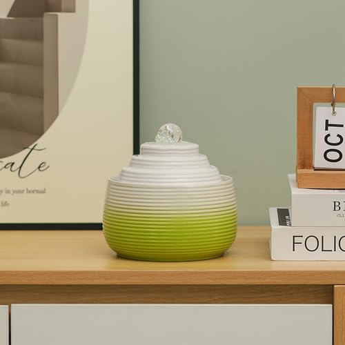 Fontaine décorative en céramique verte S091, le cadeau de table idéal - 5