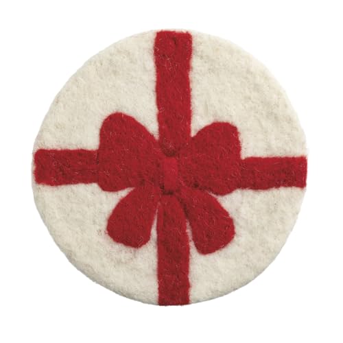 Mud Pie Christmas Bow Felted Trivet
