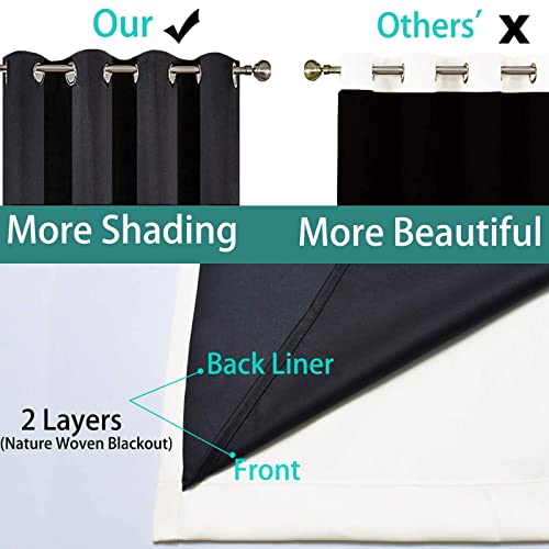 Image of Yakamok Full Blackout Curtains 84 Inches Long,Blackout Curtain Panels for Bedroom, 2 Thick Layers Grommet Top Thermal Insulated Drapes with Black Liner for Living Room(62Wx84L, Cream, 2 Panels)