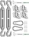 Sonnensegel Hardware Kit 304 Edelstahl Sonnenschutz Vordach Installationsset für die Installation von rechteckigen und dreieckigen Schatten Segeln Garten Beschattungs Kit…