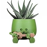 Cute Funny 3D Printing Succulent Pot,Unique Plastic Funny Indoor Planter with Drainage for Plant Lover (Guitars)
