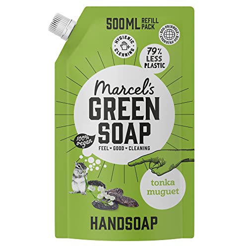 Marcel's Green Soap - Handseife Nachfüllpack Tonka & Muguet - Spender-Nachfüllpack - 100 % umweltfreundlich - 100 % vegan - 97 % biologisch abbaubar - 500 ml Flüssigseife Cover