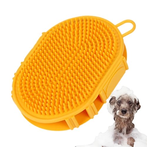 Cepillo de baño para perros de silicona con dispensador de champú