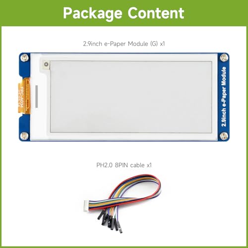 Image of waveshare 2.9inch E-Paper Display (G), E-Ink Display, 296x128, Red /Yellow /Black /White, SPI Interface, with Driver Board