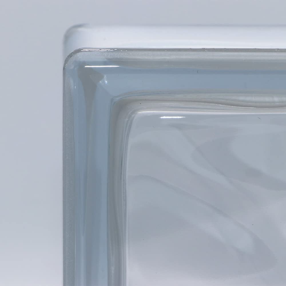 Ladrillo de vidrio de diseño nube transparente brillante 19x19x8 cm - 5 piezas