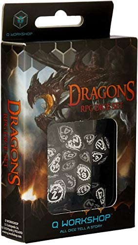 Weiß-Schwarz Drache Würfel Set