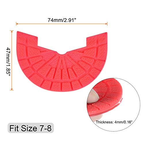 Image of HARFINGTON 1pair Shoe Sole Protector for Sneakers Size 7-8 Self-Adhesive Non Slip Pad Heel Plates Repair for Men and Women, Red