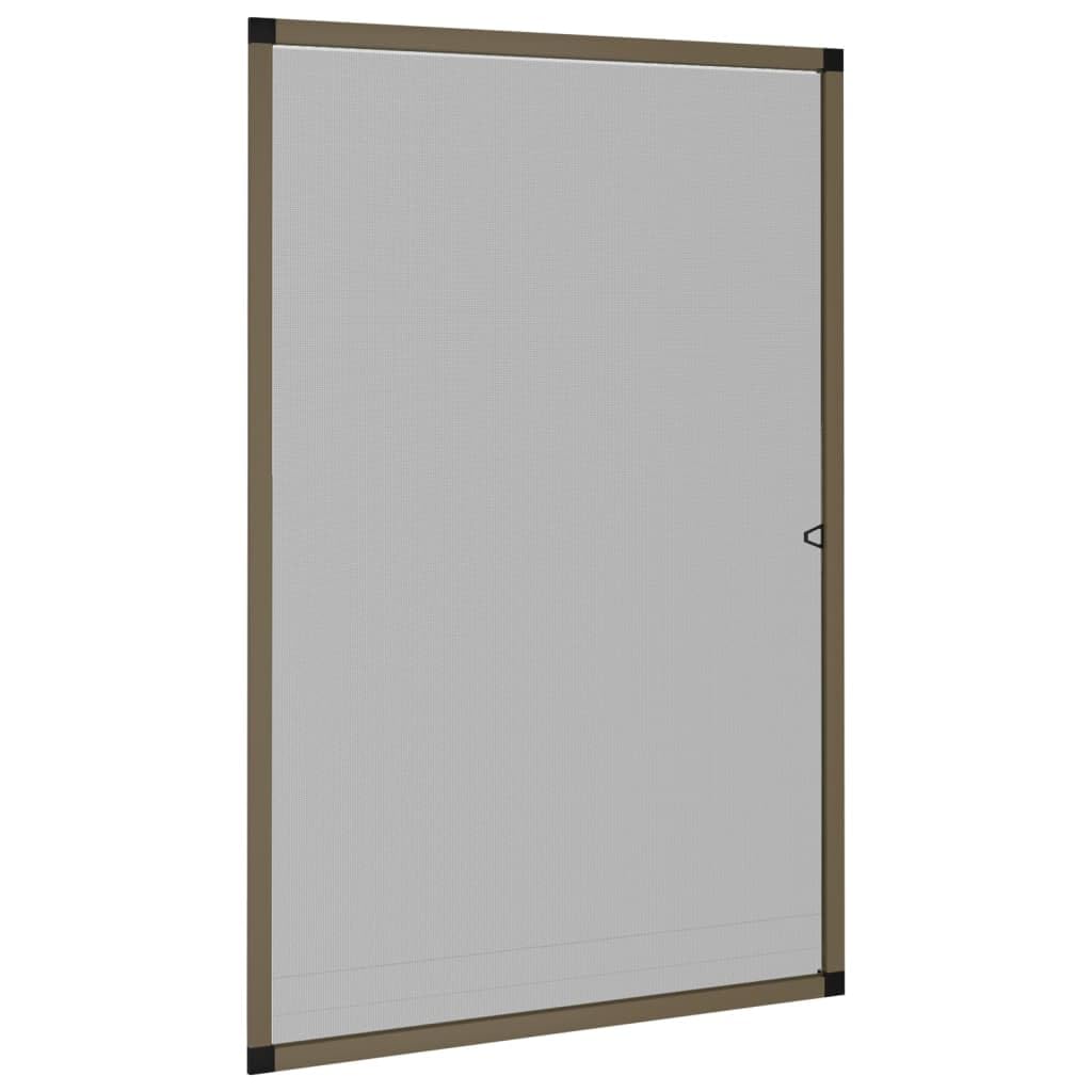 vidaXL Insect Screen for Windows - Brown Aluminium Frame 80x120 cm, Black Fibreglass Mesh, Cuttable, Easy Install, Insect Protection