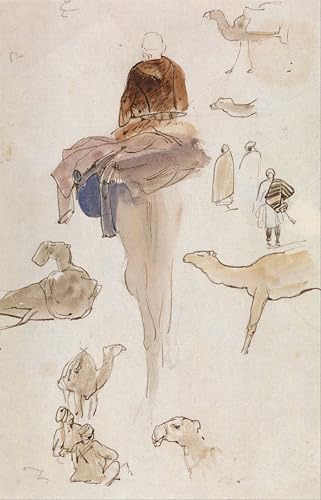 Art mural peinture sur toile nordique chameaux Edward Lear 60x90