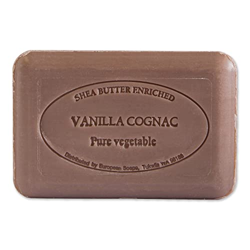 Pre De Provence Artisanal Soap Bar, Enriched With Organic Shea Butter, Natural French Skincare, Quad Milled For Rich Smooth Lather, Vanilla Cognac, 8.8 Ounce #TOP1