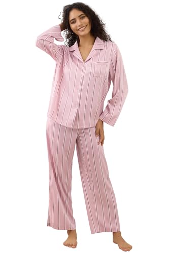 Image of YiNi LuLu Womens Silk Satin Pajamas Set Button Down 2 Piece Pjs Long Sleeve Oversized Sleepwear with Pockets