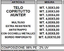 Telo Hunter Multiuso Antistrappo Rinforzato e con