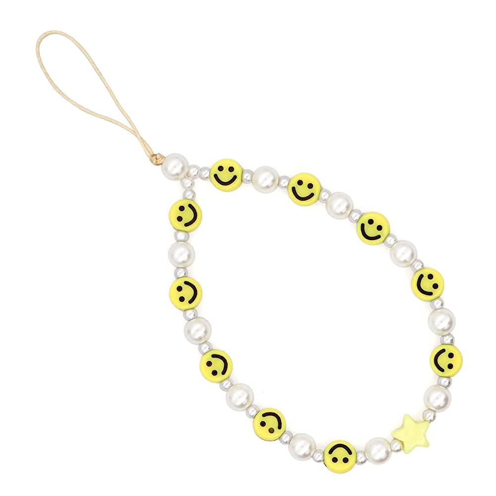 Smiley Face Beaded Phone Lanyard