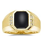 Passende Verpackung Szul Herren -  Gelbgold Radiantschliff Rundschliff  schwarz Diamant Onyx 