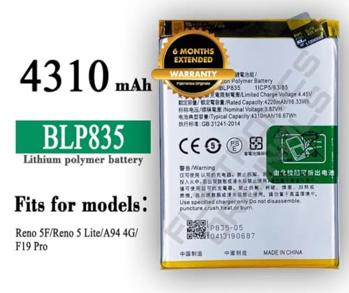 Image of BLP835 Battery for Oppo /Reno 5F /5 Lite /A94 4G /F19 Pro Battery with 6 Month Warranty**** (U135)