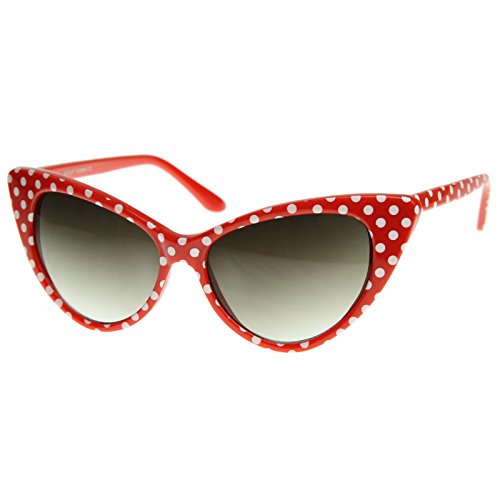 zeroUV - Women's Retro Polka Dot Oversize Cat Eye Sunglasses 54mm