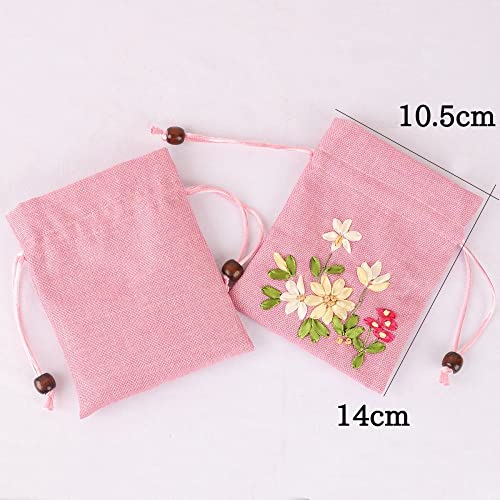 4 bolsas sachet de lino 10.5x14 cm color rojo miniatura 4