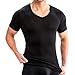 Produktbild HERMKO 16488 2er Pack Herren kurzarm Business Unterhemd mit V-Ausschnitt Shirt aus Baumwolle/Modal, Größe:D 7 = EU XL, Farbe:schwarz