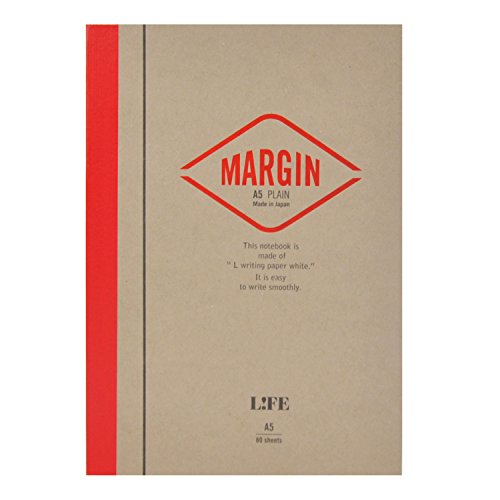Cahier Life Margin 7 x 10 pouces carnet de notes pages blanches couverture rouge