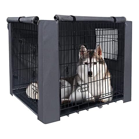 Durable PETKEI Dog Crate Cover with Mesh Cover
