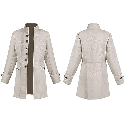 Genérico Abrigo Azul Hombre Pi para niños, Cosplay clásico de Halloween, abrigo Medieval gótico con cola de, disfraz para escuela Musical Abrigos Mujeres Elegantes (White, 8-9 Years)