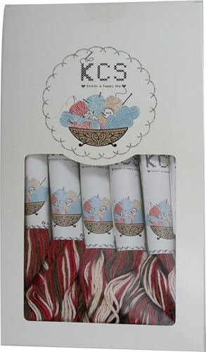 Image of KCS Big skeins of 25 Meters Size 25 Color Variegated Cross Stitch Stranded Threads,6 skeins,4516