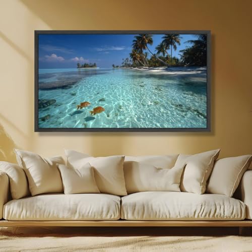 Toile scène de plage grand format pour salon moderne chic