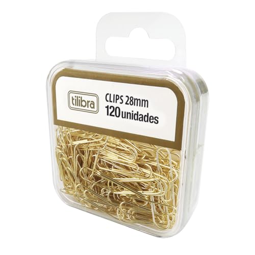 Tilibra - Clips 28mm Dourado 120 Unidades - 1 un