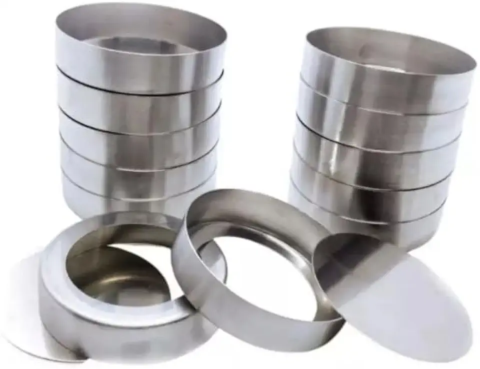 Kit Forma Para Quiche 10x3cm com 12 Peças em Alumínio Fundo Falso