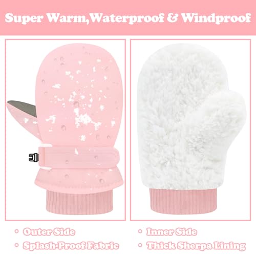 Sarfel Toddler Mittens Waterproof Toddler Gloves Waterproof Baby Snow Gloves Baby Winter Mittens Infant Snow Glove Boys Girls2