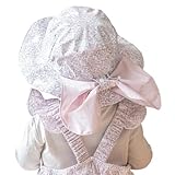 [キャサリンコテージ]キッズ 女の子 UV対策 帽子 撥水加工日よけリボンハット ZS027 56cm 小花柄猫ピンク[CPNK] TAK