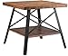 Olee Sleep 24” Solid Wood & Dura Metal Legs End Table, Rustic Brown