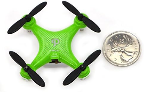 Nano Pocket Quadcopter - Charges While Stored in Controller - 3D Flip - Bonus 20 Spare Propellers GREEN