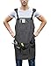Leisofter Werkzeugschürze für Herren, Schreiner-Schürze, Wasserdichte Gewachste Leinenschürze Geeignet für Küche, Garten, Keramik, Handwerk, Werkstatt, Garage
