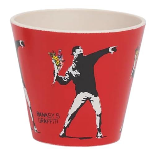 QUY CUP Tasse à café Expresso Banksy 90ml (Le lanceur de fleurs)