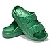 FUNKYMONKEY EVA Slides for Women Thick-sole Adjustable Double Buckle Waterproof Platform Sandals (9 M US, Green/HDSPK)